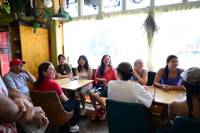 Dr. G and students at Confluence Kombucha