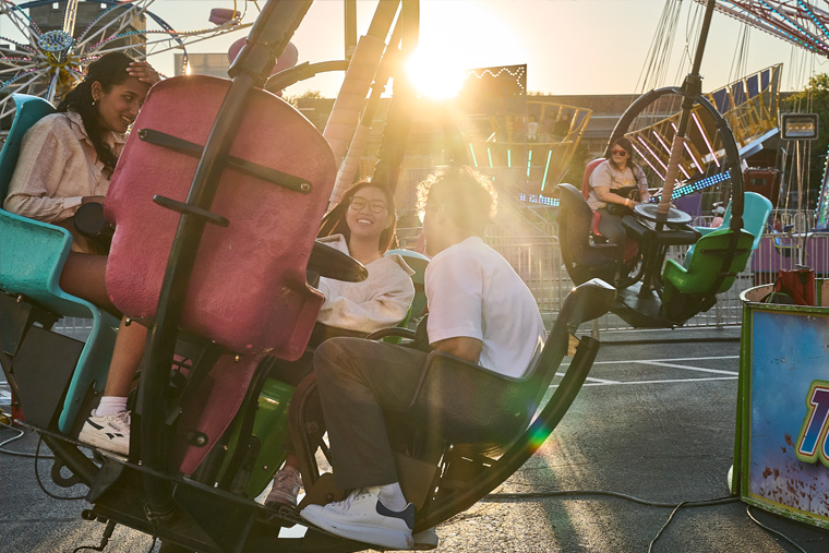 students on ride at carnival